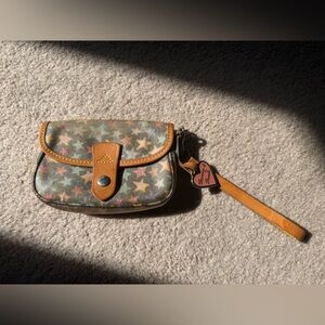 Dooney & Bourke Multicolor Star Wristlet with Tan Trim